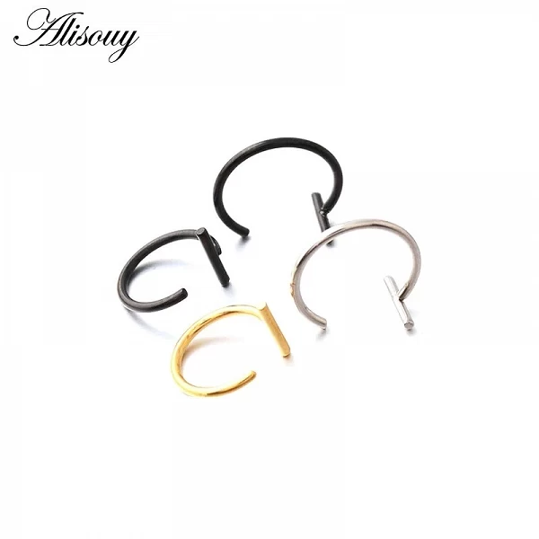 Alisouy – faux Septum en acier inoxydable, 1 pièce, anneau de nez, couleur or, Labret, lèvre, cerceau, Septum, Piercing, bijoux|1,79 €|OKKO MODE