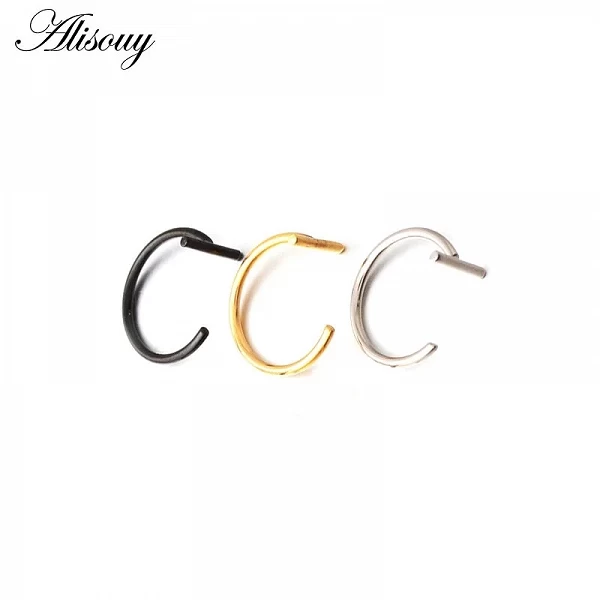 Alisouy – faux Septum en acier inoxydable, 1 pièce, anneau de nez, couleur or, Labret, lèvre, cerceau, Septum, Piercing, bijoux|1,79 €|OKKO MODE