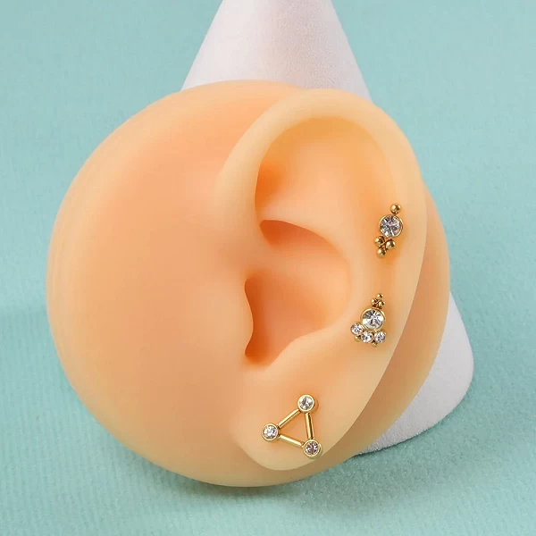 Piercing en Acier Plaqué Or 16G, Générateur SION L, Cz Labret, Anneau Jules, Clip, Cluster, Oreille, Cartilage, Tragus, Helix Da|2,69 €|OKKO MODE