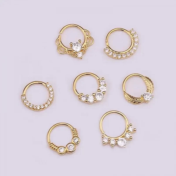 Inserts de nez en acier inoxydable, septum de nez rond, vis à os d'oreille, bijoux de piercing, or, rose, argent, document, offr|2,69 €|OKKO MODE