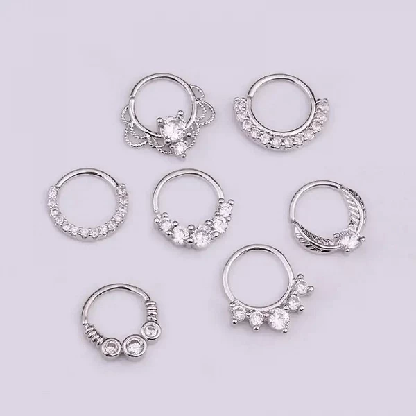 Inserts de nez en acier inoxydable, septum de nez rond, vis à os d'oreille, bijoux de piercing, or, rose, argent, document, offr|2,69 €|OKKO MODE