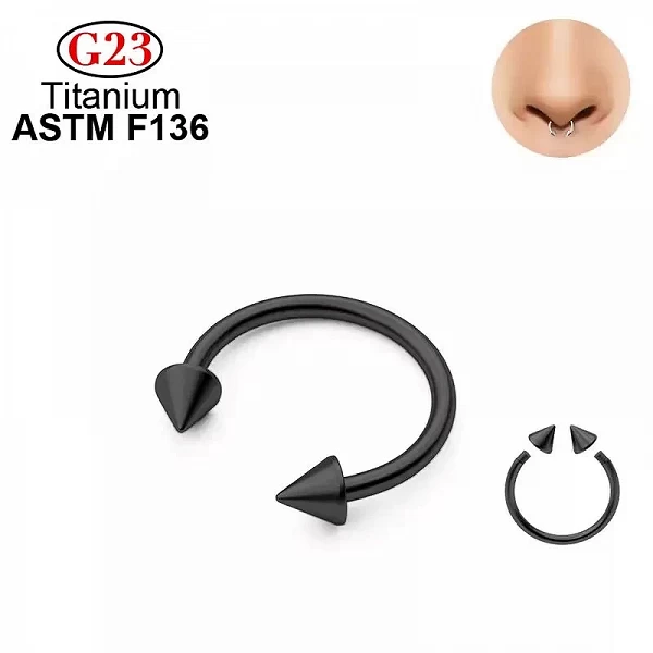 Petite pointe en titane plaqué or, anneau de nez circulaire, bijoux de Piercing, ASTM F136|3,99 €|OKKO MODE