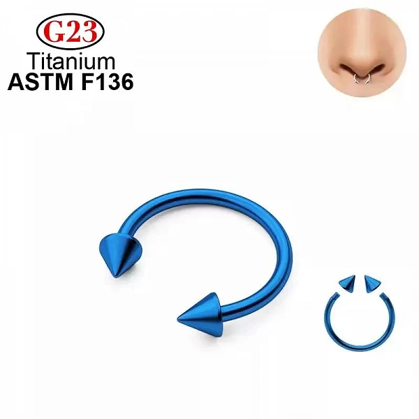 Petite pointe en titane plaqué or, anneau de nez circulaire, bijoux de Piercing, ASTM F136|3,99 €|OKKO MODE