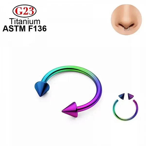 Petite pointe en titane plaqué or, anneau de nez circulaire, bijoux de Piercing, ASTM F136|3,99 €|OKKO MODE