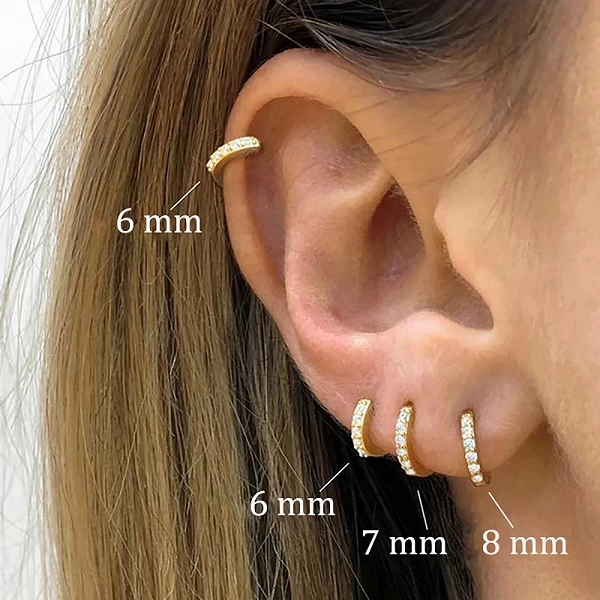 Boucles d'oreilles créoles classiques pour femmes, Helix, Tragus, Conch Rook, Piercing d'oreille, Zcompresses sur document en or|3,59 €|OKKO MODE