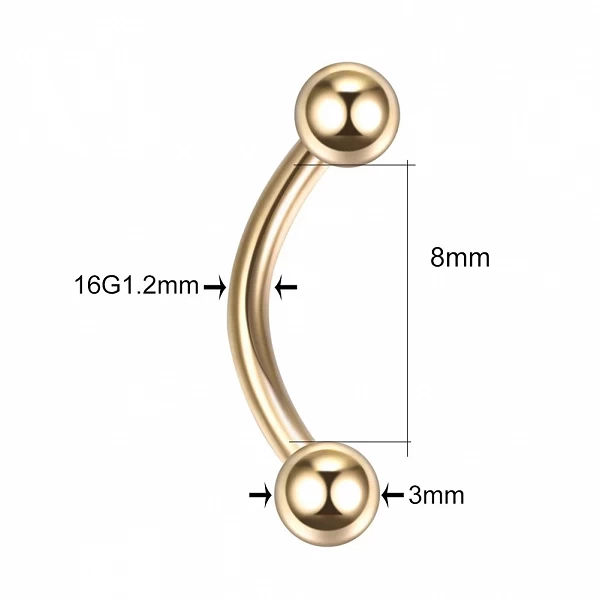 Boucle d'oreille piercing en acier inoxydable pour hommes et femmes, bijoux en or, barre incurvée, bague Jules, Daith Cartilage |1,79 €|OKKO MODE