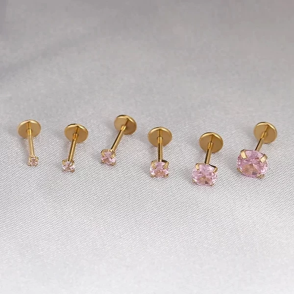 Boucles d'Oreilles Plates en Plaqué Or 18K, Bijoux Anti-Connexion, 1 Pièce, 0.8mm|3,99 €|OKKO MODE