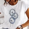 T-shirt graphique à manches courtes pour femmes Pissenlit Diamant Mignon|8,00 €|OKKO MODE