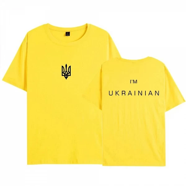 T-shirt Imprimé Unisexe Décontracté Trident de l'Ukraine pour Femme|12,95 €|OKKO MODE