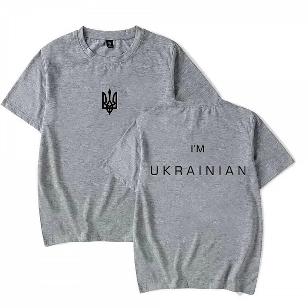 T-shirt Imprimé Unisexe Décontracté Trident de l'Ukraine pour Femme|12,95 €|OKKO MODE