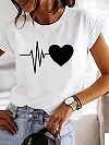 T-shirt à manches courtes imprimé graphique pour femmes, vêtements d'été mignons, haut féminin, mode des années 90, tendance|7,97 €|OKKO MODE