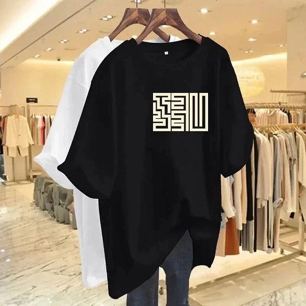 Damen T-Shirt Rundhalsausschnitt Baumwolle kurzarmig - Stilvoll