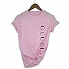 NewHotWomen-T-shirt à manches courtes en coton avec lettres imprimées pour femme, blanc, noir, rose, décontracté, printemps, été|15,07 €|OKKO MODE