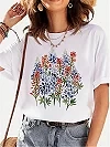 Maycaur-T-shirt manches courtes femme, décontracté et à la mode, avec imprimé graphique floral, Harajuku|7,00 €|OKKO MODE