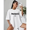 Ific co-T-shirt à col rond pour femme, haut à motif de lettres imprimées, 100 coton, grand, élégant, vêtements d'été, Y2K|8,00 €|OKKO MODE