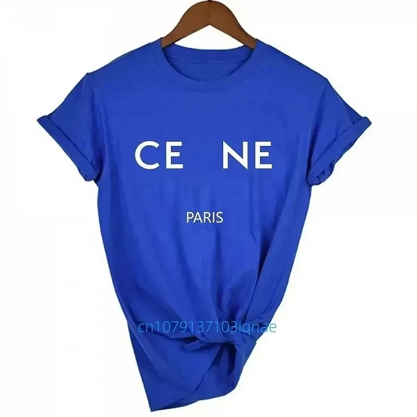 T-shirt en coton imprimé lettre pour femme, t-shirt respirant à manches courtes, mode de marque de luxe, été|14,03 €|OKKO MODE