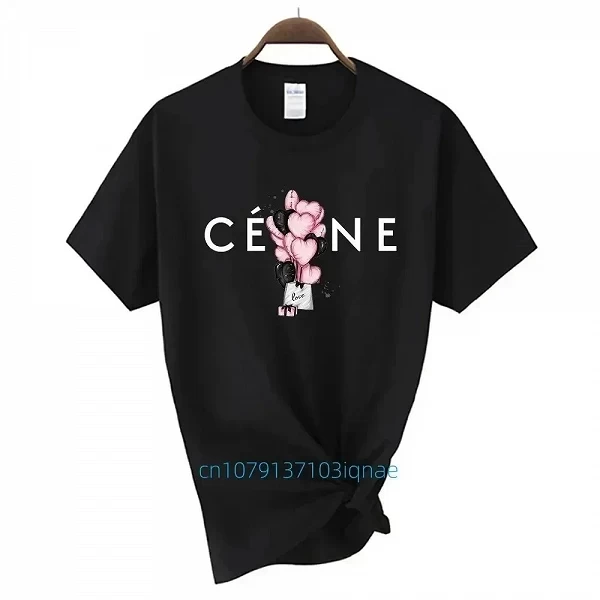 T-shirt en coton imprimé lettre pour femme, t-shirt respirant à manches courtes, mode de marque de luxe, été|14,03 €|OKKO MODE