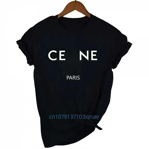 T-shirt en coton imprimé lettre pour femme, t-shirt respirant à manches courtes, mode de marque de luxe, été|14,03 €|OKKO MODE