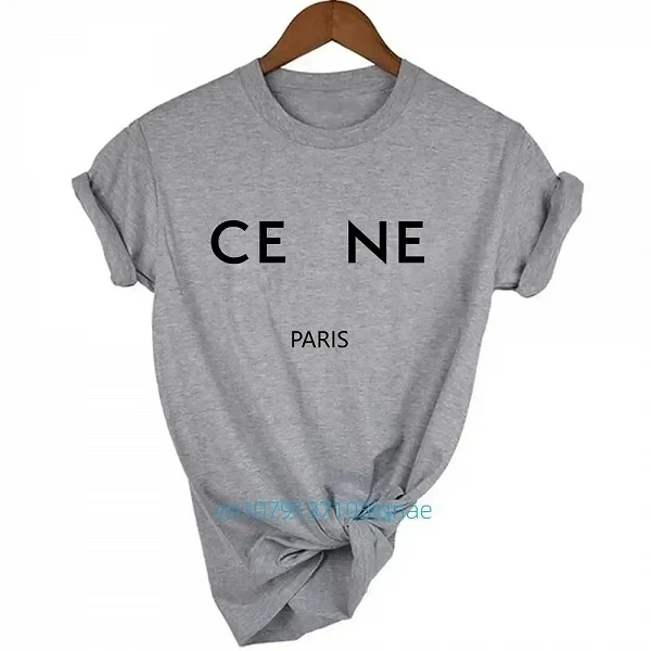 T-shirt en coton imprimé lettre pour femme, t-shirt respirant à manches courtes, mode de marque de luxe, été|14,03 €|OKKO MODE