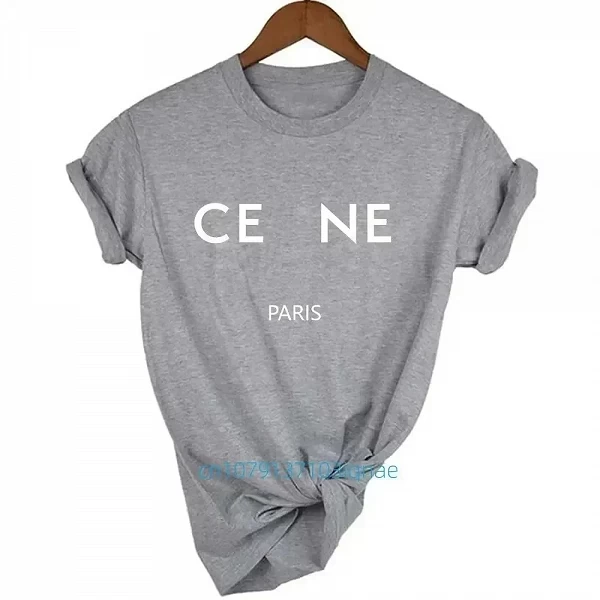 T-shirt en coton imprimé lettre pour femme, t-shirt respirant à manches courtes, mode de marque de luxe, été|14,03 €|OKKO MODE