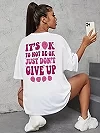 It's Ok To Not Be Ok Just mat't Give Up600 T-shirt d'été respirant, tee-shirt décontracté mode tee-shirt basique 03-t-shirts fem|11,43 €|OKKO MODE