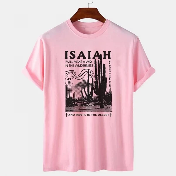 T-Shirt fille Isaiah 43:39 verset biblique, vintage, Boho, Jésus, chrétien, foi religieuse, manches courtes|12,09 €|OKKO MODE