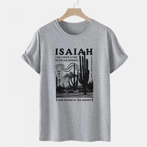 T-Shirt fille Isaiah 43:39 verset biblique, vintage, Boho, Jésus, chrétien, foi religieuse, manches courtes|12,09 €|OKKO MODE