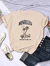 Honolulu-T-shirt manches courtes pour femme, estival et respirant, à la mode, avec imprimé hawaïen, de sport, 1983|9,89 €|OKKO MODE