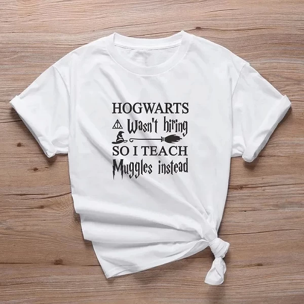 Camiseta corta de algodón para niña, diseño gráfico colegial