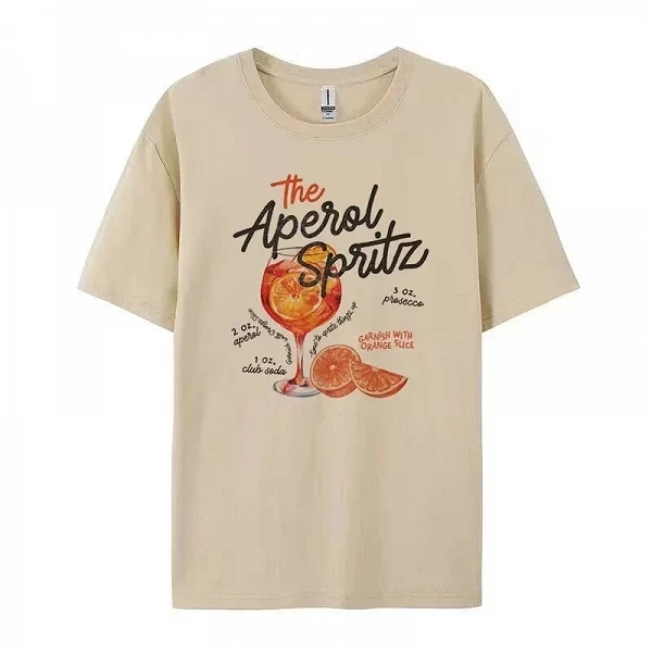 Aperol Spritz Retro Cocktail Graphic Tees for Women, Cute Dclicks T Shirt, At Cotton Printed T-Shirts, Unisex Vintage Top Gift|8,00 €|OKKO MODE