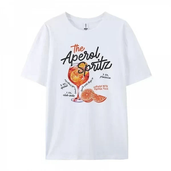 Aperol Spritz Retro Cocktail Graphic Tees for Women, Cute Dclicks T Shirt, At Cotton Printed T-Shirts, Unisex Vintage Top Gift|8,00 €|OKKO MODE