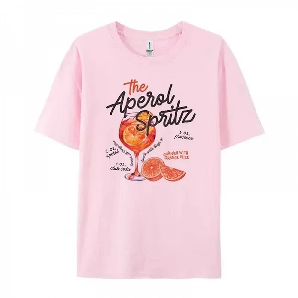 Aperol Spritz Retro Cocktail Graphic Tees for Women, Cute Dclicks T Shirt, At Cotton Printed T-Shirts, Unisex Vintage Top Gift|8,00 €|OKKO MODE