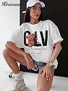 Hirsionsan-T-shirt en coton pour femme, estival et décontracté, vintage, graphique, facile à assortir|10,06 €|OKKO MODE