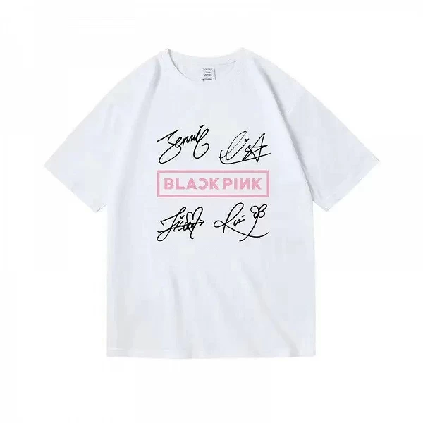 T-Shirt à Manches Courtes pour fille et garçon, 100 Coton, Imprimé Noir, Rose, Kpop, Décontracté, à la Mode, Grande Taille|12,99 €|OKKO MODE