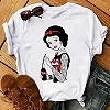 T-shirt Disney Princess pour femmes, chemisiers pour ados, t-shirts pour filles, mignon, graphique de dessin animé, été|3,96 €|OKKO MODE