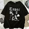 T-shirt Tupac manches courtes pour fille et garçon, en coton, à la mode, hip hop, streetwear, été 2024|8,00 €|OKKO MODE