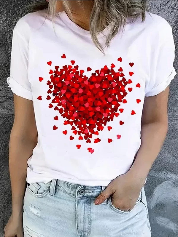 TEMLOVE-T-shirt à Manches Courtes et Col Rond pour Femme, Vêtement en Coton, Imprimé Floral, VPN, Europe et Etats-Unis, 100|8,99 €|OKKO MODE