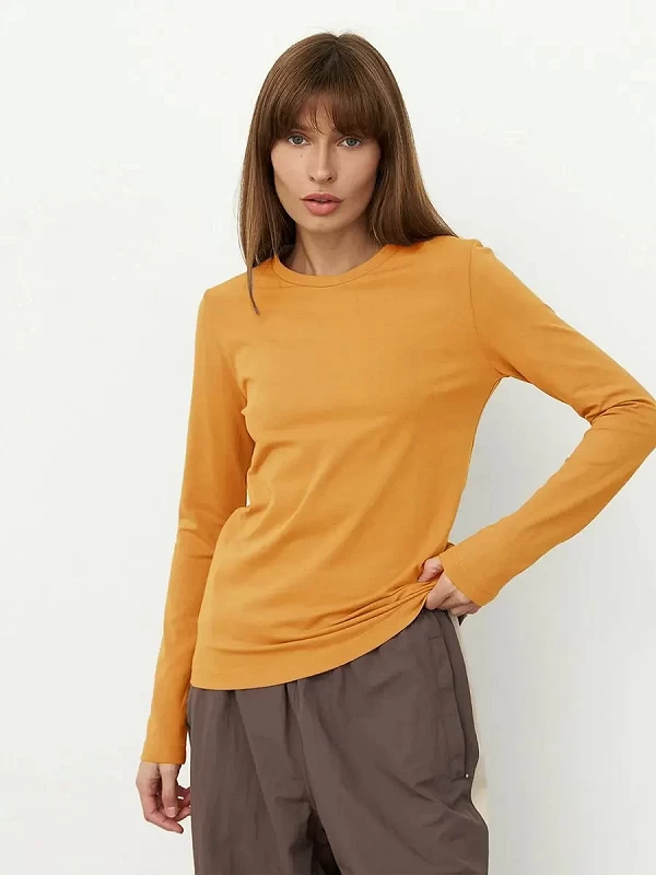 Wolfeel-T-shirt à manches longues pour femme, 100 coton, basique, solide, printemps, automne|15,29 €|OKKO MODE