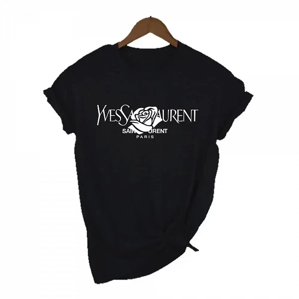 Luxury Graphic Summer T-Shirt for Girls, 100% Cotton Fashion Tee for Women