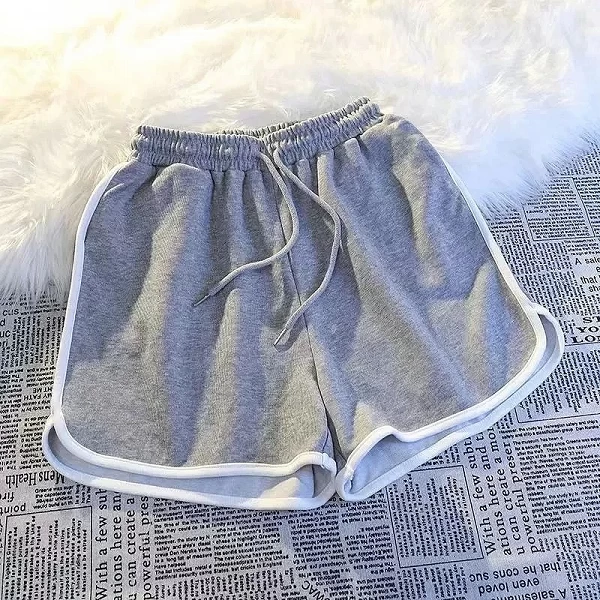 Shorts de sport à rayures pour femmes, mode coréenne décontractée, mini short d'été simple, à jambes larges, nouvelle collection|6,04 €|OKKO MODE