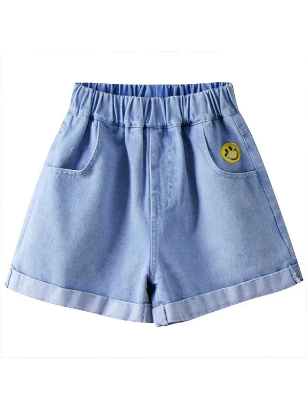 Short en jean pour petites filles de 3 à 10 ans, pantalon court en denim décontracté, design avec poches, tendance été 2024|7,19 €|OKKO MODE