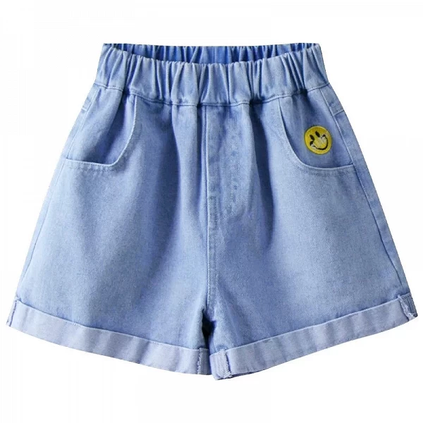 Short en jean pour petites filles de 3 à 10 ans, pantalon court en denim décontracté, design avec poches, tendance été 2024|7,19 €|OKKO MODE