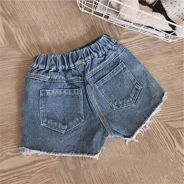 FJButton-Short en Jean Déchiré pour Bébé Fille de 1 à 14 Ans, Vêtement Décontracté en Coton, à la Mode, Été|11,69 €|OKKO MODE