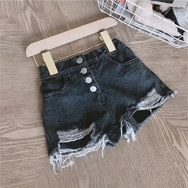 FJButton-Short en Jean Déchiré pour Bébé Fille de 1 à 14 Ans, Vêtement Décontracté en Coton, à la Mode, Été|11,69 €|OKKO MODE