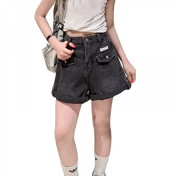 Shorts en denim pour adolescentes, jeans solides, de haute qualité, vêtements pour filles de 5 à 14 ans, pantalons courts à la m|17,99 €|OKKO MODE