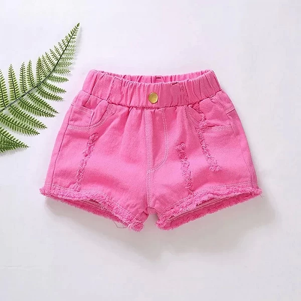 Shorts d'été en denim pour filles, pantalons courts mignons, vêtements de plage pour enfants, shorts pour enfants, 3-11T|14,94 €|OKKO MODE