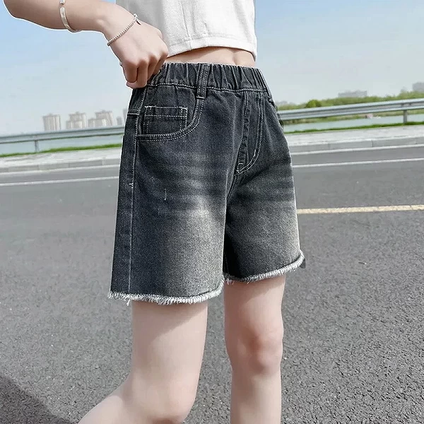 Shorts en denim à grandes poches pour adolescentes, jeans décontractés pour enfants coréens, vêtements pour enfants, 6 ans, 8 an|8,03 €|OKKO MODE