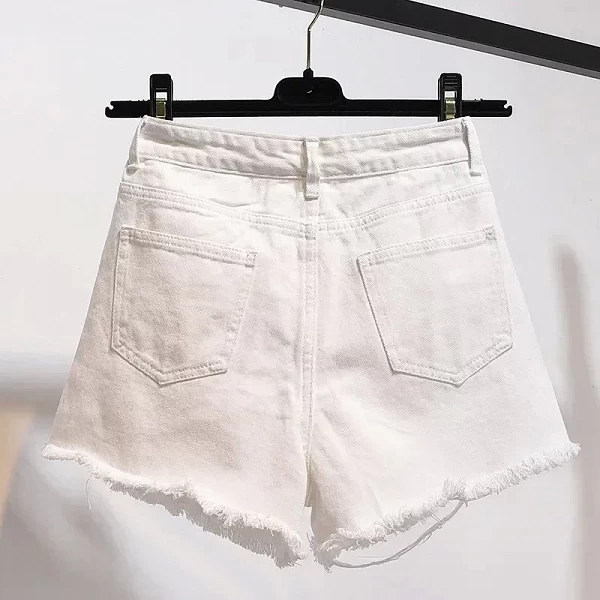 Short en jean bleu taille haute pour femme, pantalon court, mode coréenne, sexy, assressenti, chaud, pantalon large, été|14,90 €|OKKO MODE