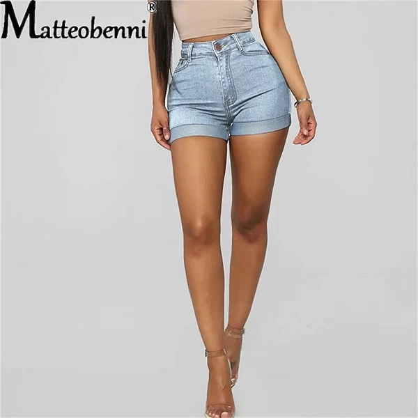 Short en jean taille haute pour femme, short court en denim, taille haute, sertissage, levage de la hanche, mode d'été, short dé|20,90 €|OKKO MODE