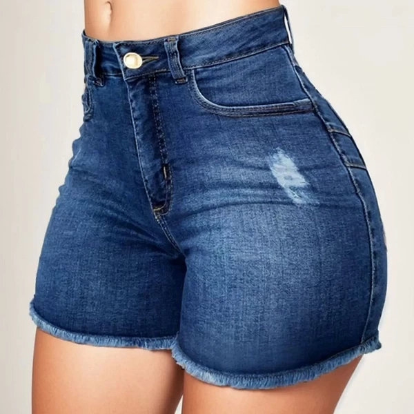 FJFashion-Short en denim déchiré pour femme, jean taille haute, coupe slim, été|18,01 €|OKKO MODE